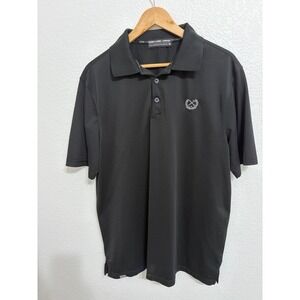 Dixxon Flannel Co Mens D-Sport Performance Polo Shirt Black Large Embroidered
